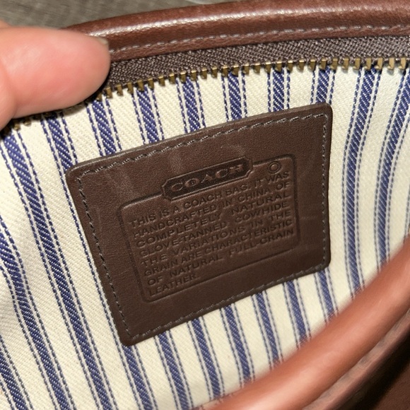 COACH VINTAGE LEATHER MAKE-UP BAG BROWN - Picture 5 of 6